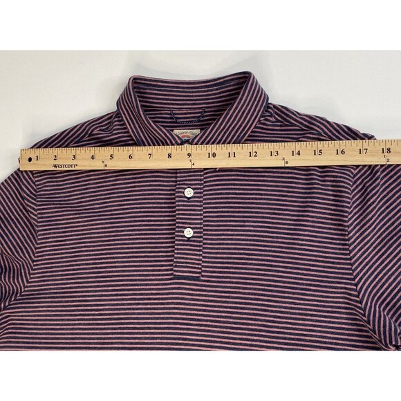 Faherty Movement Polo Shirt Men’s M Short Sleeve Soft Button Down Storm Stripe - Picture 15 of 16